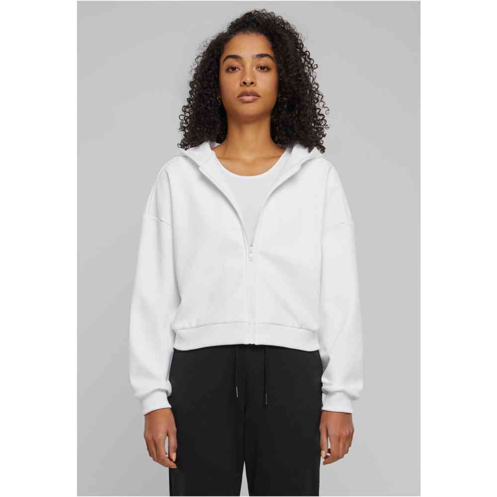 Urban Classics - Cozy Short Zip hoodie - White